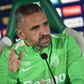 Rui Borges, treinador do Sporting, falou aos jornalistas na sala de imprensa da Academia de Alcochete