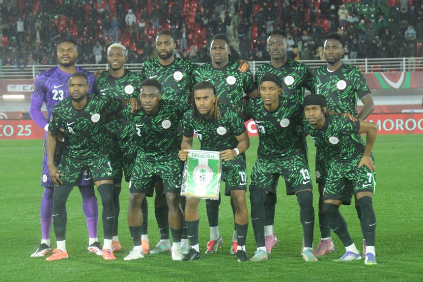 Equipa nigeriana que iniciou a partida diante de Moçambique
