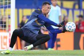 Agustín Marchesín no período de aquecimento no Boca Juniors