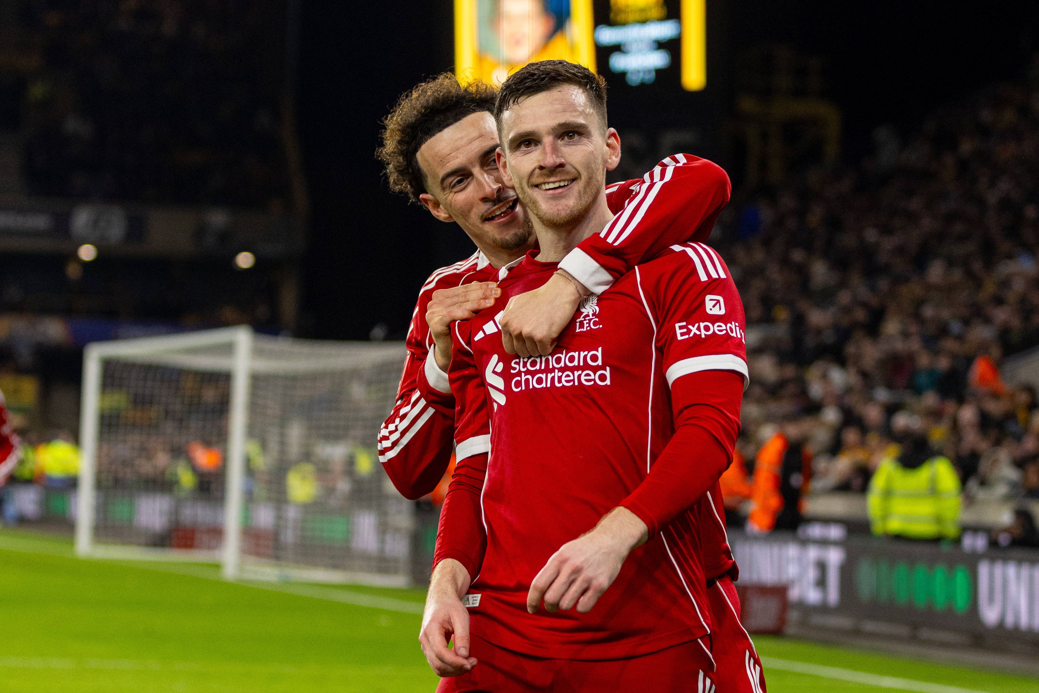Andrew Robertson foi a figura do Wolves-Liverpool na Taça