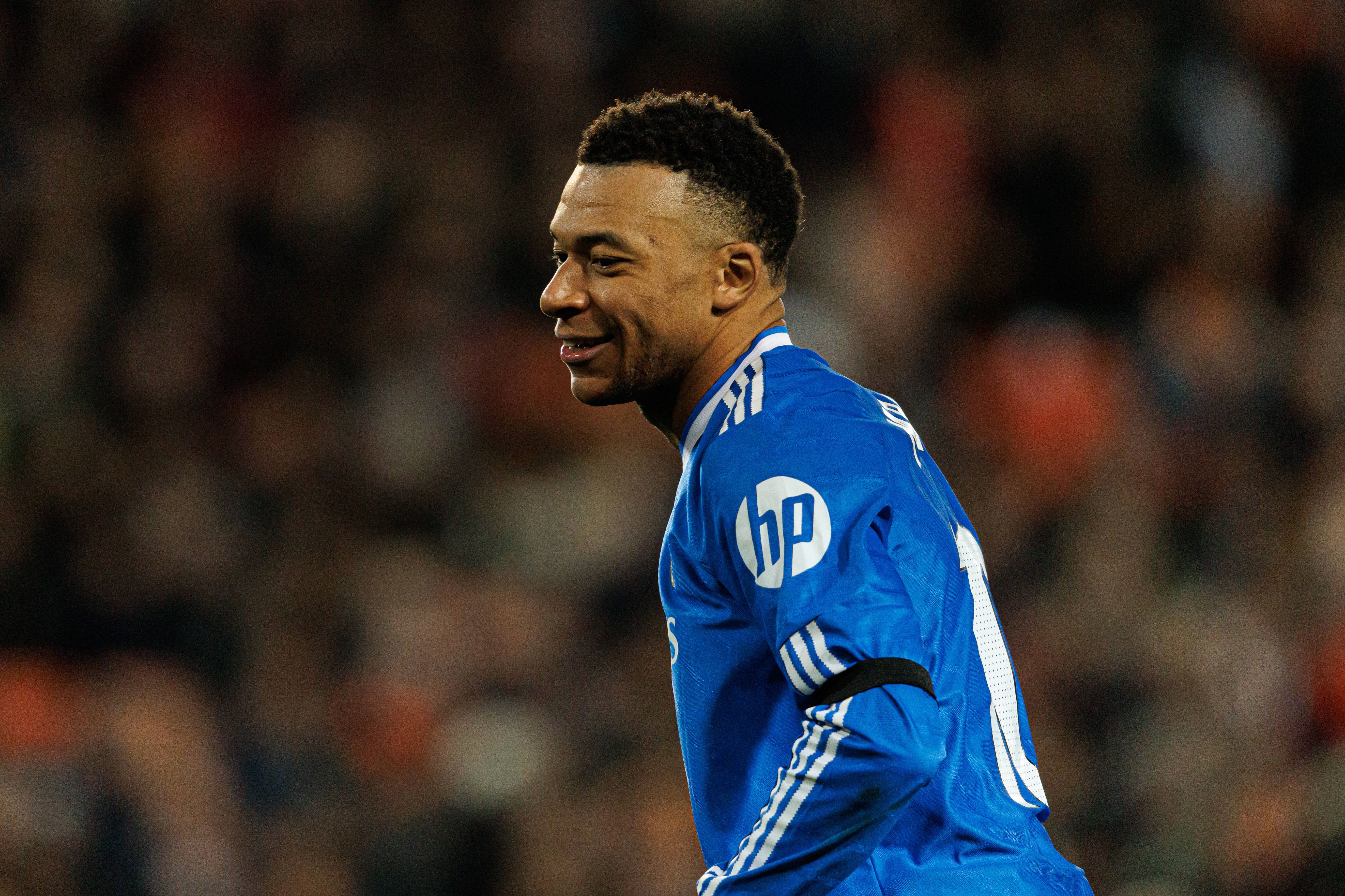 Kylian Mbappé a celebrar mais um golo pelo Real Madrid