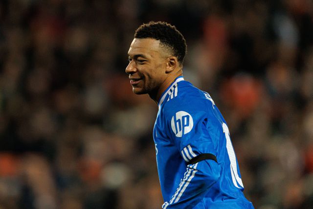 Kylian Mbappé a celebrar mais um golo pelo Real Madrid