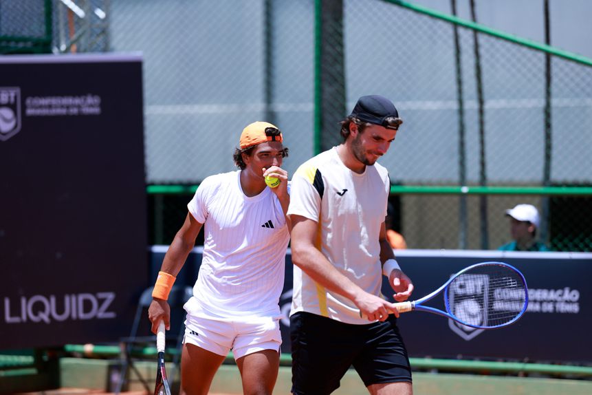 Jaime Faria e Henrique Rocha já conquistaram dois títulos Challenger como dupla. Foto FPT