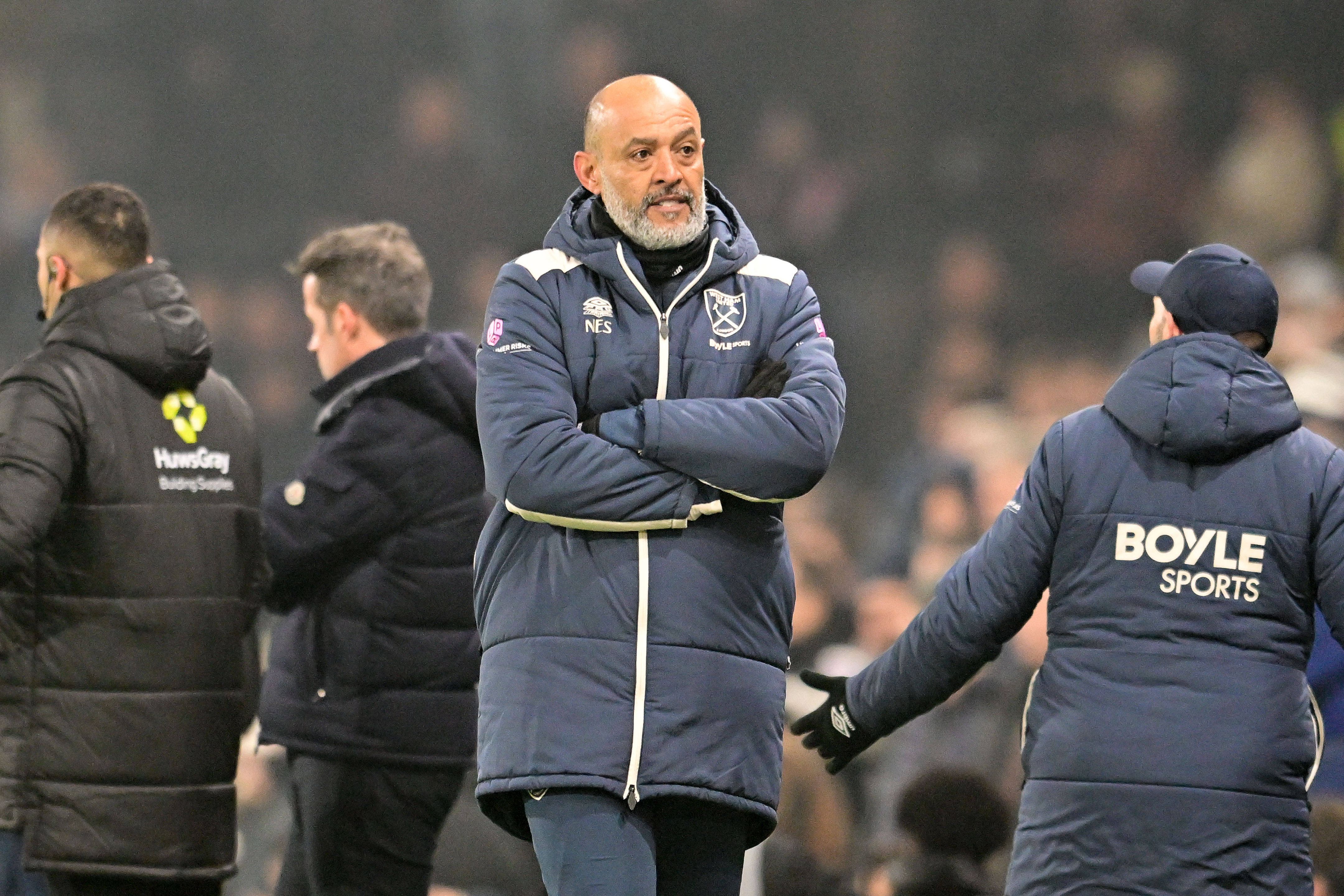 Nuno Espírito Santo em Craven Cottage no Fulham-West Ham