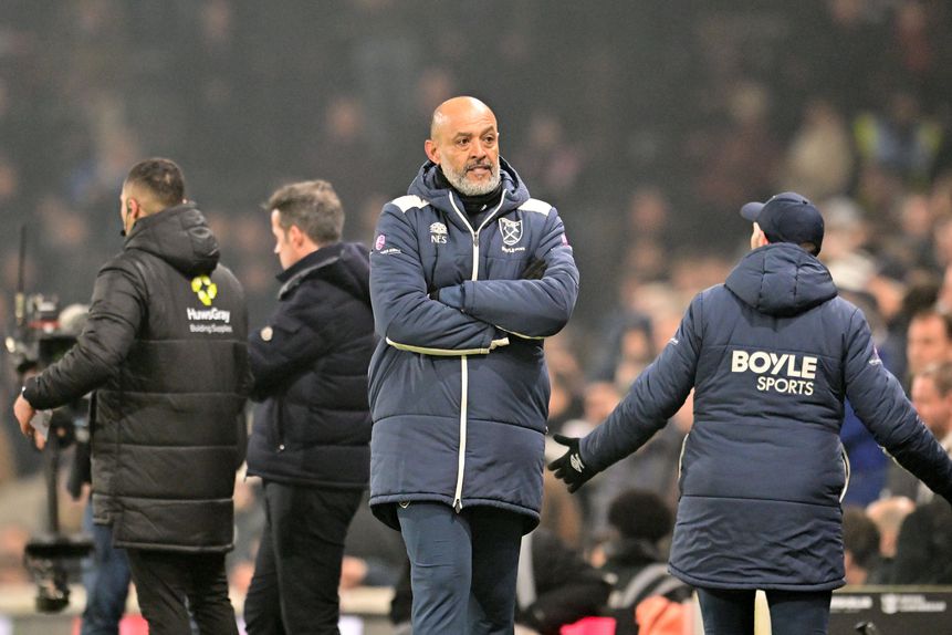 Nuno Espírito Santo em Craven Cottage no Fulham-West Ham