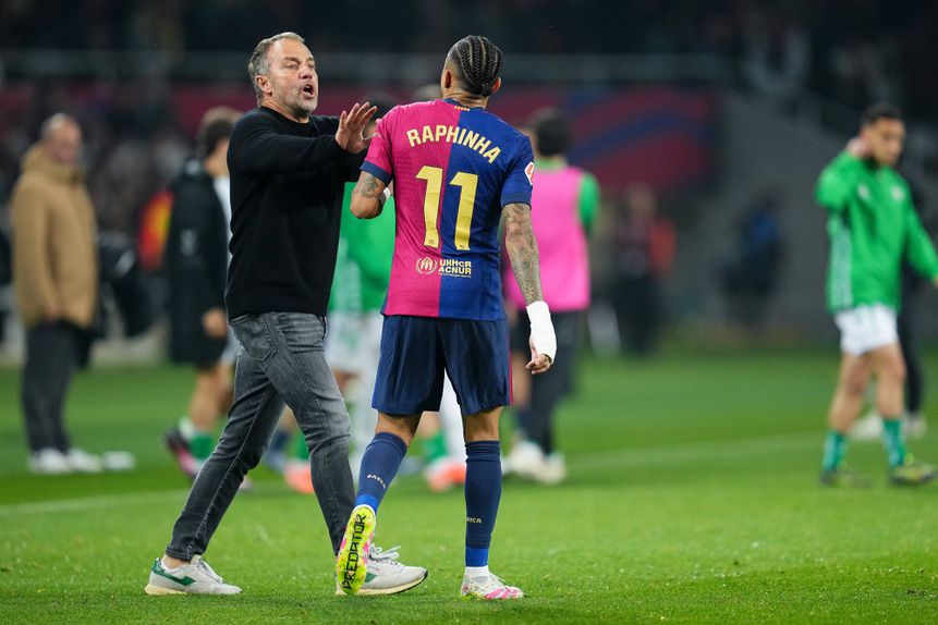 Raphinha e Hansi Flick