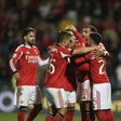 Festejos dos jogadores do Benfica após o golo de Ríos. Foto: Sérgio Miguel Santos (Casa Pia-Benfica)