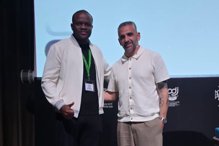 Mário Catala com Rui Borges, treinador do Sporitng, no Fórum de treinadores que teve lugar em Portugal