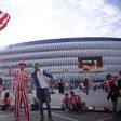 Adeptos do Athletic antes do jogo com o Manchester United para a Liga Europa
