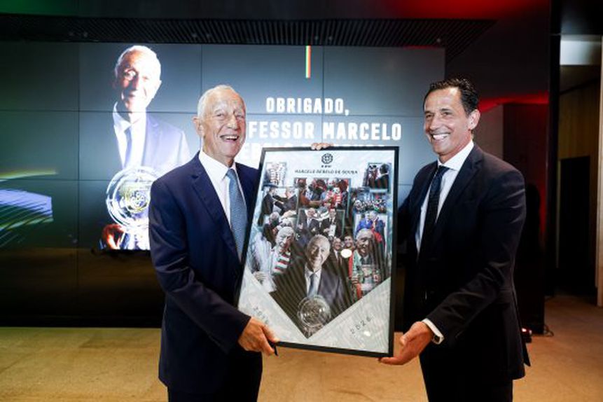 Marcelo Rebelo de Sousa e Pedro Proença. Foto: FPF