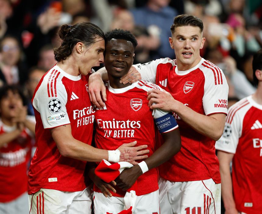 Bukayo Saka marcou o golo que apurou o Arsenal para a final (IMAGO)