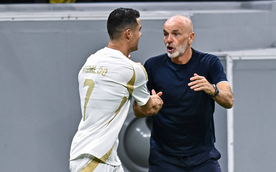 Cristiano Ronaldo com Stefano Pioli
