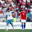 Gonçalo Guedes celebra o primeiro golo de Portugal ao Chile