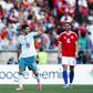 Gonçalo Guedes celebra o primeiro golo de Portugal ao Chile