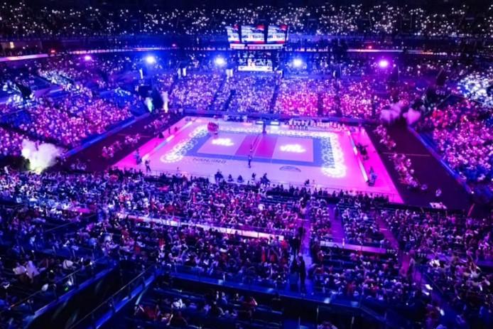 O recinto na China acolheu a maior assistência de sempre num jogo da Liga Europeia. Foto volleyball world