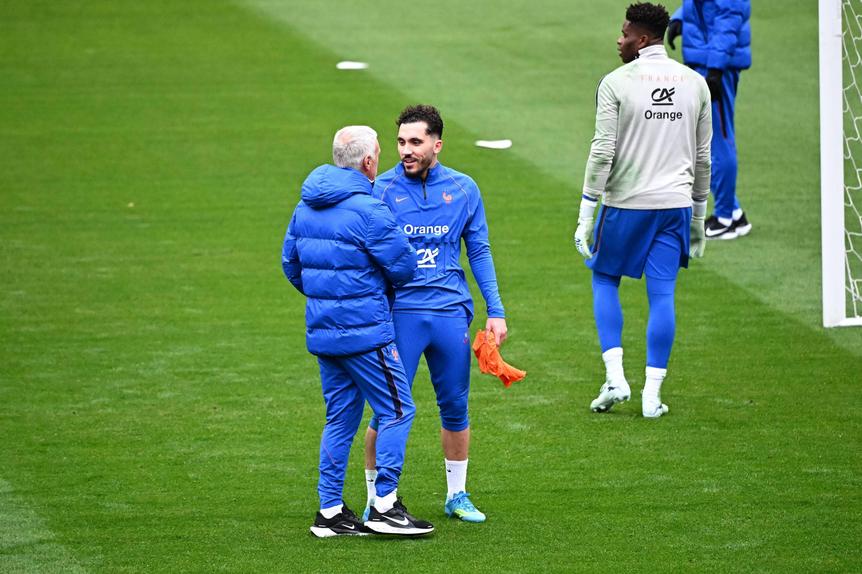 Didier Deschamps e Rayan Cherki