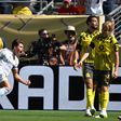 Fran García festeja golo marcado na vitória do Real Madrid sobre o Dortmund (3-2) no Mundial de Clubes
