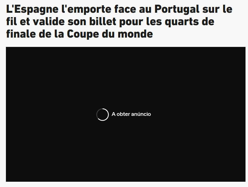 L'Équipe: «Espanha venceu Portugal por uma margem apertada e garantiu vaga nos quartos de final do Mundial»