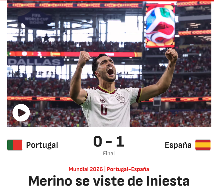 AS: «Merino veste-se de Iniesta»