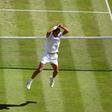 Fabio Covolli, tenista italiano, a festejar à Ronaldo em Wimbledon