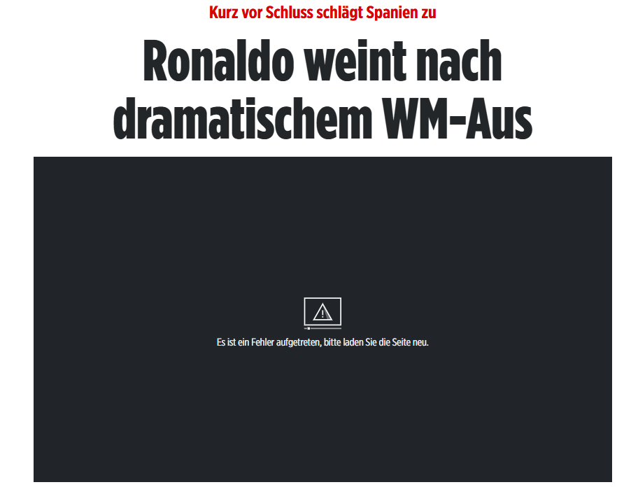 Bild: «Ronaldo chora após eliminação dramática de Portugal