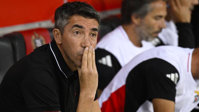 Bruno Lage, treinador do Benfica, antes do início do jogo com o Nice