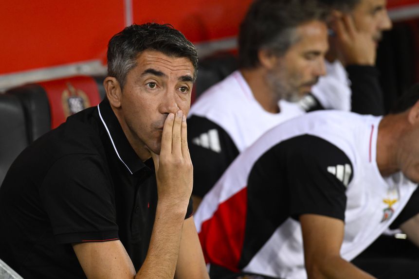 Bruno Lage, treinador do Benfica, antes do início do jogo com o Nice