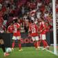 Festejos no golo de Pavlidis contra o Hearts (Foto: Miguel Nunes)