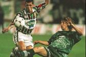 Rebelo em ação contra o Sporting. Foto: A BOLA