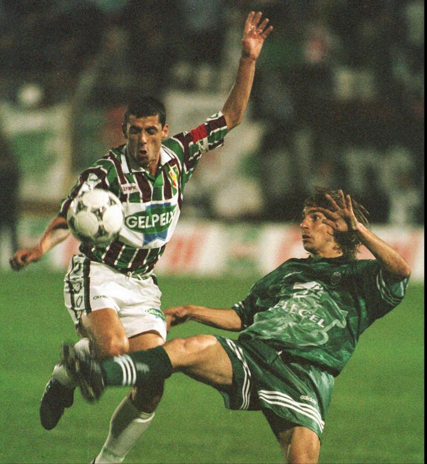 Rebelo em ação contra o Sporting. Foto: A BOLA