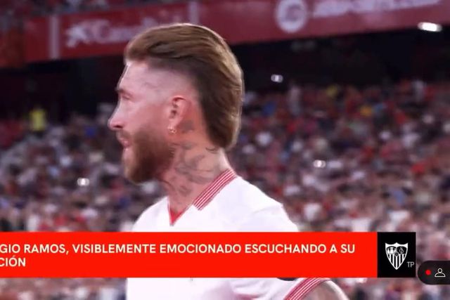 Sergio Ramos não escondeu as lágrimas no regresso ao Sevilha