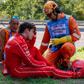 Charles Leclerc logo após o despiste a alta velocidade na Parabólica de Monza
