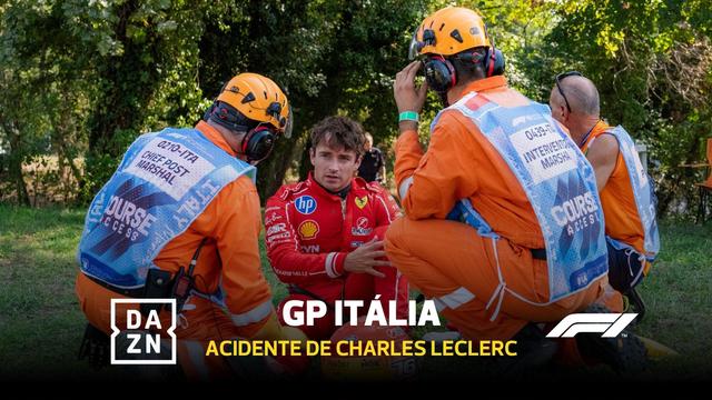 Acidente violento de Leclerc em Monza: piloto perde controlo a 240 km/h!