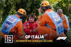 Acidente violento de Leclerc em Monza: piloto perde controlo a 240 km/h!