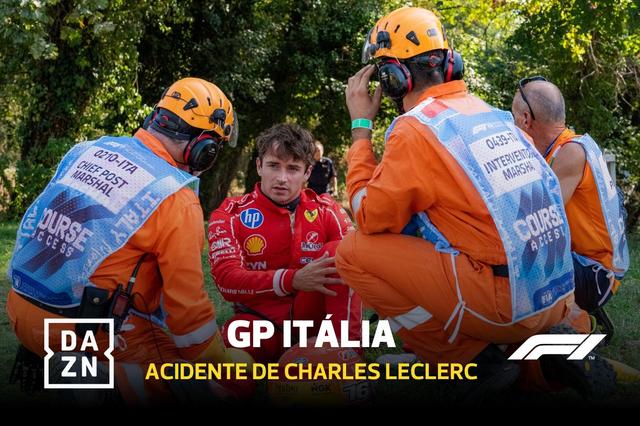 Acidente violento de Leclerc em Monza: piloto perde controlo a 240 km/h!