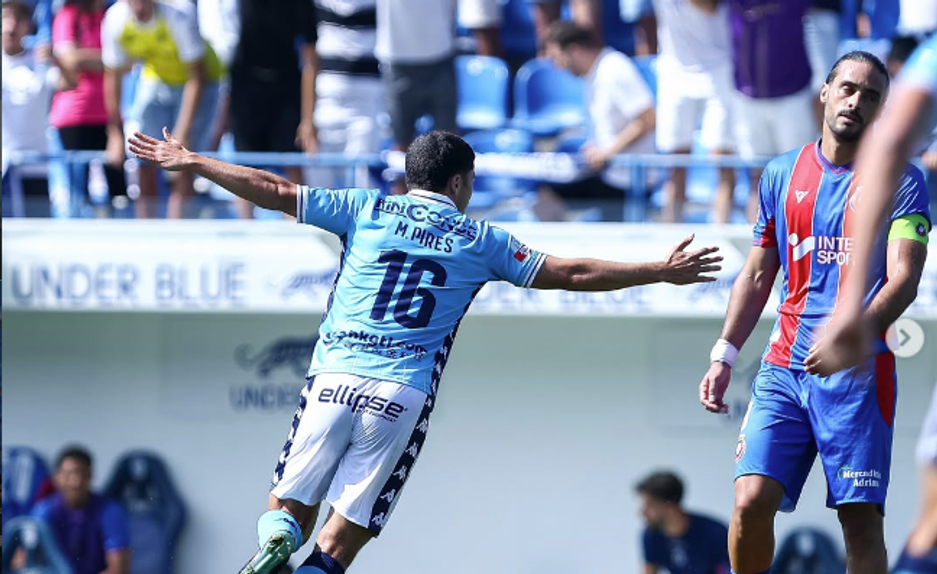 Miguel Pires apontou o uníco golo da partida. Foto: Vizela