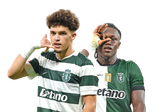 Flávio Gonçalves, extremo de 19 anos 
brilha  no Sporting; Geovany Quenda,
 também 19, já está ao serviço do Chelsea - Fotos: MIGUEL NUNES