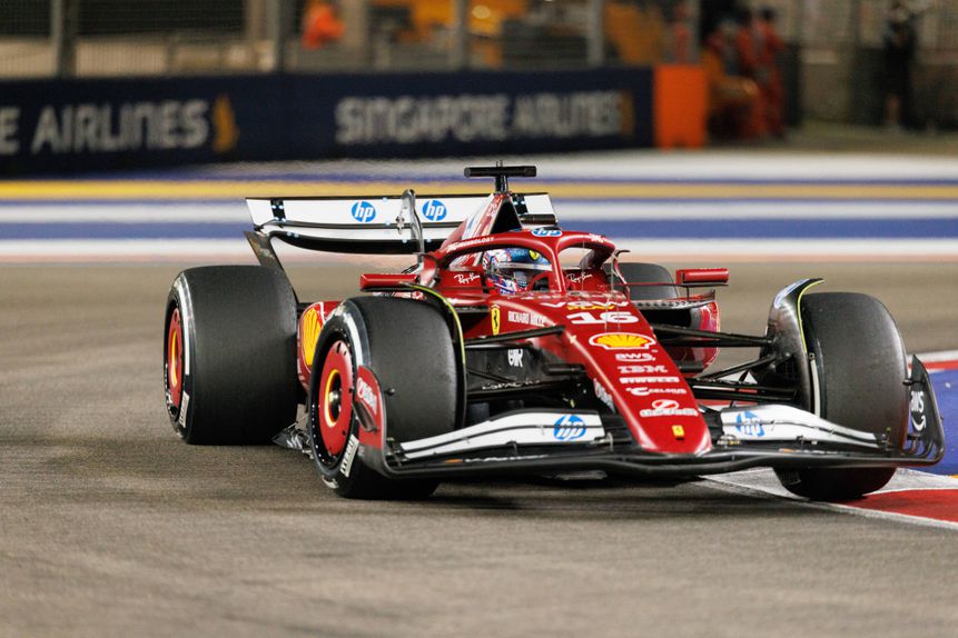 Carro de Charles Leclerc, piloto da Ferrari