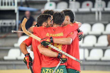 Seleção Nacional de hóquei em patins masculino durante o Europeu 2025, em Paredes. Foto FPP