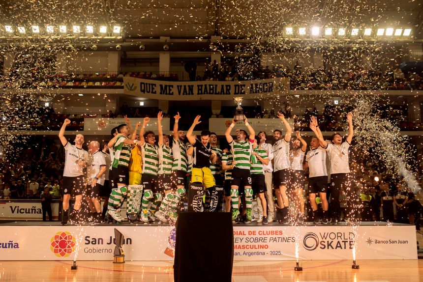 O Sporting conquistou o primeiro Mundial de clubes, na Argentina, organizado pela World Skate. Foto World Skate