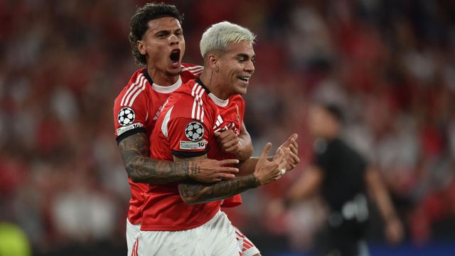 Richard Ríos e Enzo Barrenechea, médios do Benfica - Foto Miguel Nunes