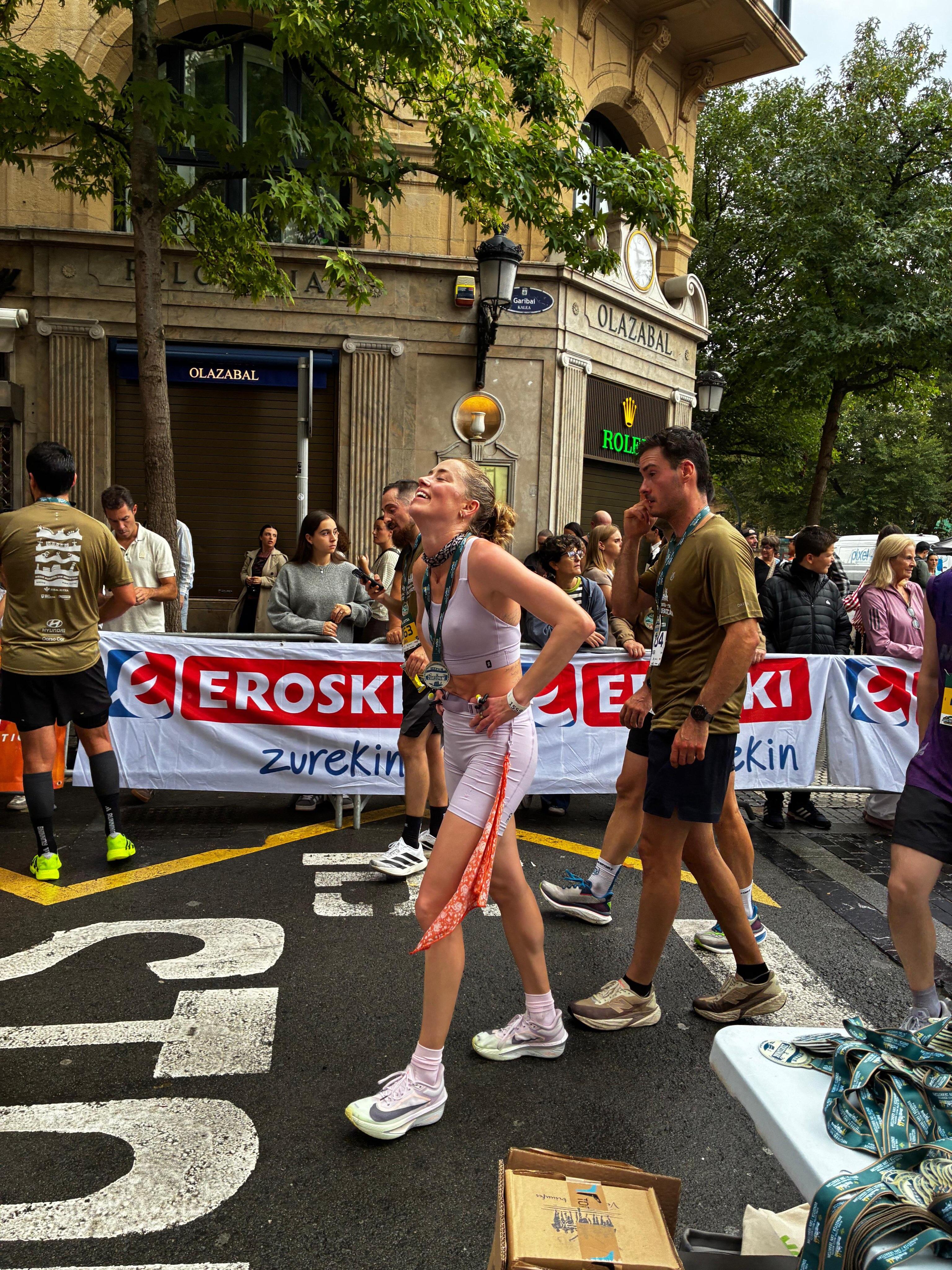 Amber Heard na meia-maratona de San Sebastian - foto: Instagram