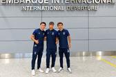 Yan Gago, de 17 anos, Raphael Campos, de 16, e Pedro Arthur, de 15, fazem testes no Olival - Foto: Coimbra FC Porto