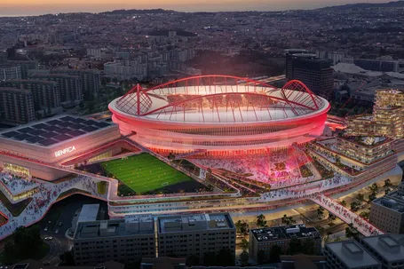 Benfica District, Lisboa, Portugal. O projeto apresentado por Rui Costa avançará agora que o presidente do Benfica foi reeleito, e envolve a renovação do Estádio da Luz e das áreas envolventes Imagem - Populous
