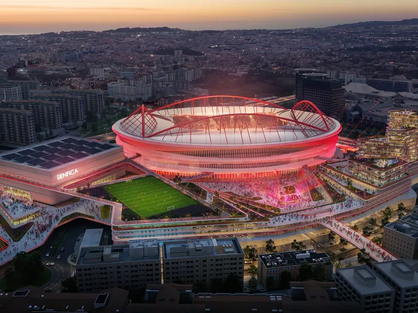 Benfica District, Lisboa, Portugal. O projeto apresentado por Rui Costa avançará agora que o presidente do Benfica foi reeleito, e envolve a renovação do Estádio da Luz e das áreas envolventes Imagem - Populous