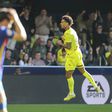 Tajon Buchanan, extremo-direito do Villarreal, celebra o seu golo frente ao Getafe