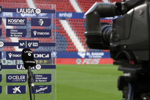 Zona de entrevistas rápidas na liga espanhola