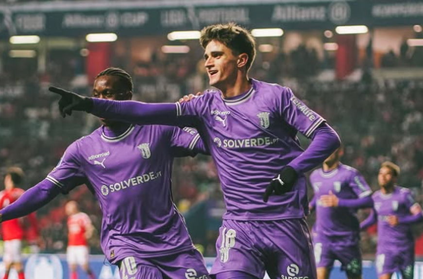 Pau Víctor festeja golo frente ao Benfica - Foto: SC Braga