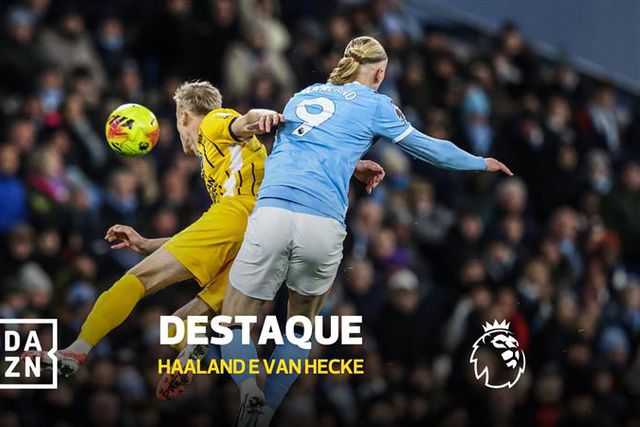 Premier League ou WWE? Haaland e Van Hecke desentendem-se em campo