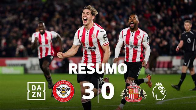 Brentford arrasa Sunderland e sobe ao quinto lugar (resumo)